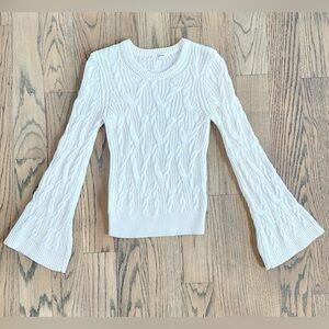 Splendid Collection Women’s Cable Knit Cashmere Blend Sweater in Cream Size XS